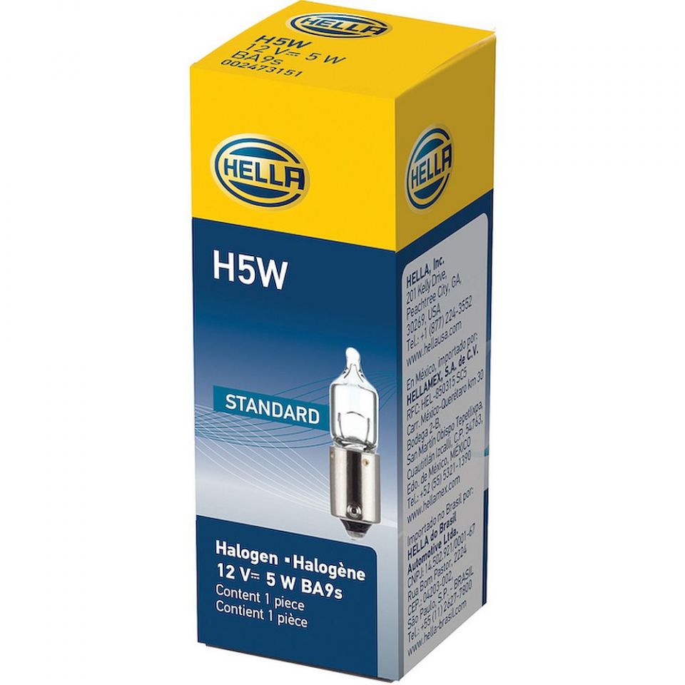 HELLA H5W H10W H20W BA9S BASE Miniature Halogen Bulb